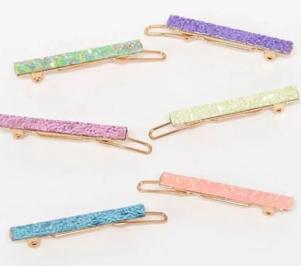 6 Barrettes Cheveux Clips Glitters-MERI MERI Flash Sale