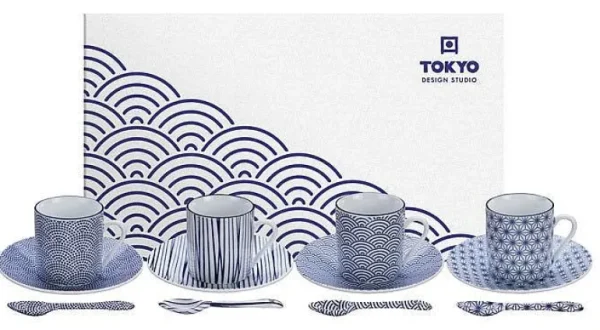Coffret 4 Tasses Espresso Nippon Bleu-CNB TOKYO DESIGN Cheap
