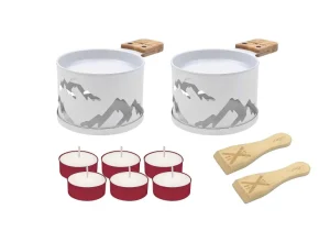Raclette A La Bougie Pour 2 Serie Limitee - Montagne Blanc-COOKUT Discount