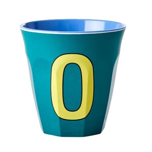 Gobelet Lettre Melamine - Toutes Les Lettres Tons Bleu-RICE Flash Sale