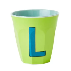 Gobelet Lettre Melamine - Toutes Les Lettres Tons Bleu-RICE Flash Sale