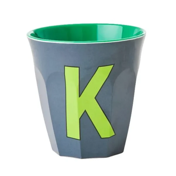Gobelet Lettre Melamine - Toutes Les Lettres Tons Bleu-RICE Flash Sale