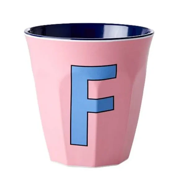 Gobelet Lettre Melamine - Toutes Les Lettres Tons Bleu-RICE Flash Sale