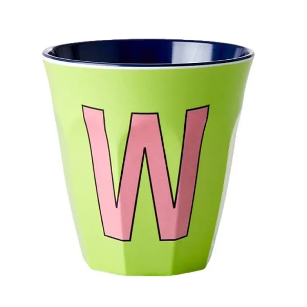 Gobelet Lettre Melamine - Toutes Les Lettres Tons Bleu-RICE Flash Sale