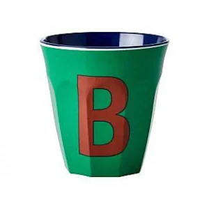 Gobelet Lettre Melamine - Toutes Les Lettres Tons Bleu-RICE Flash Sale