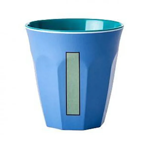 Gobelet Lettre Melamine - Toutes Les Lettres Tons Bleu-RICE Flash Sale