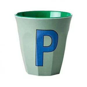 Gobelet Lettre Melamine - Toutes Les Lettres Tons Bleu-RICE Flash Sale