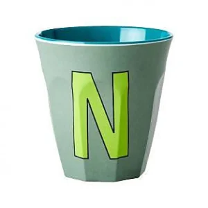 Gobelet Lettre Melamine - Toutes Les Lettres Tons Bleu-RICE Flash Sale