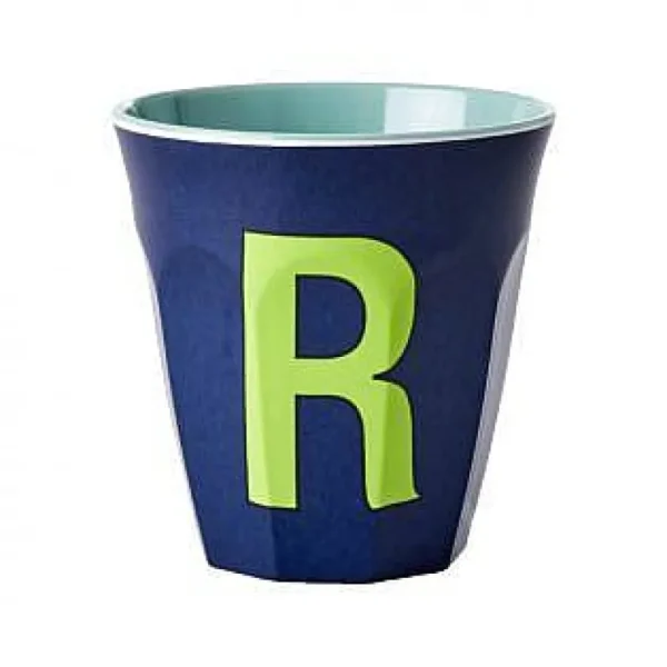 Gobelet Lettre Melamine - Toutes Les Lettres Tons Bleu-RICE Flash Sale