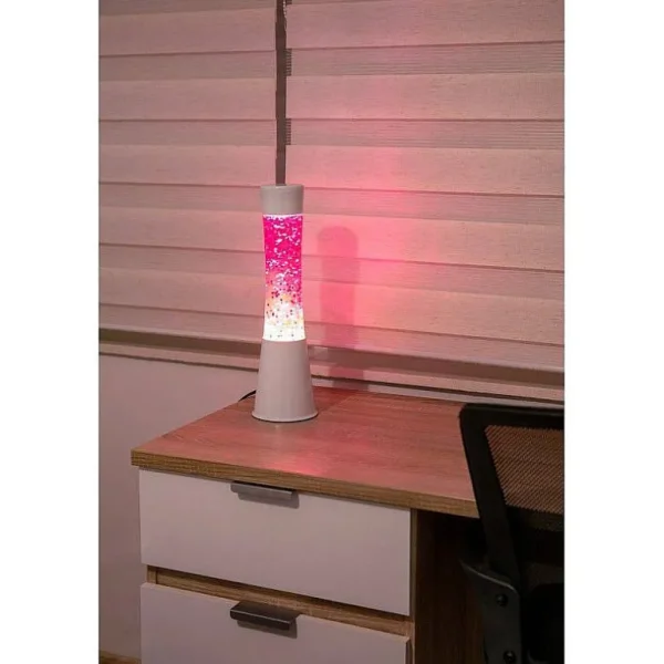 Lava Lampe H.40Cm - Paillettes Coeurs Base Blanche-FISURA Cheap