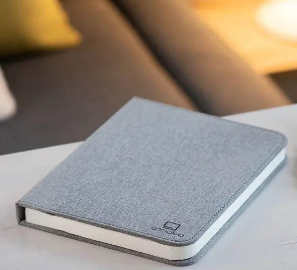 Livre Lumineux Finition Tissu Gris - L 21.5 Cm-GINGKO Cheap