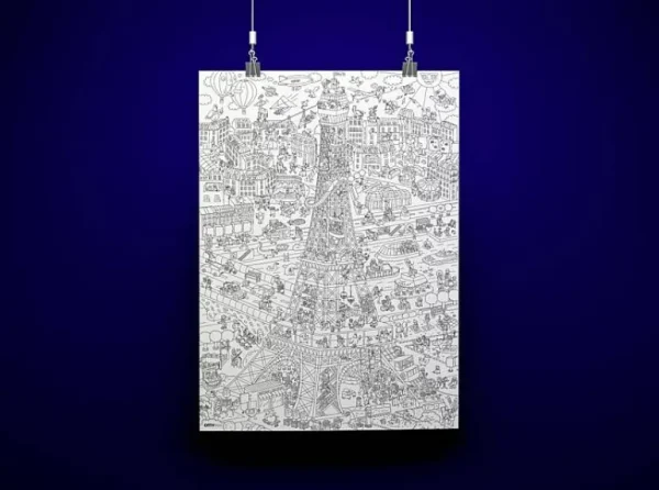Poster Geant A Colorier - Tour Eiffel-OMY Hot