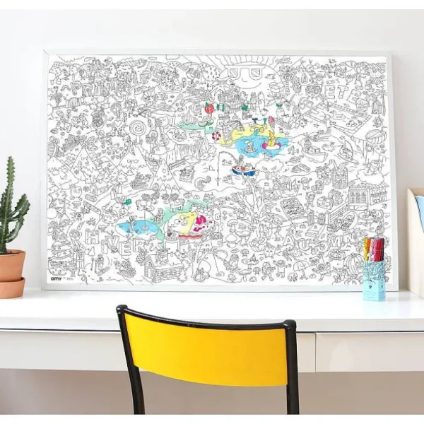 Poster Geant A Colorier + Crayon A Planter - 4 Saisons-OMY Fashion