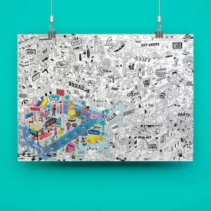 Poster Geant A Colorier - Surf & Skate-OMY New