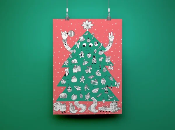 Poster Geant A Colorier - Sapin Geant & Stickers-OMY Cheap