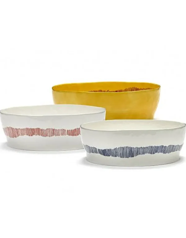 Feast Saladier Blanc Swirl Rouge ∅ 30 Cm-SERAX Sale