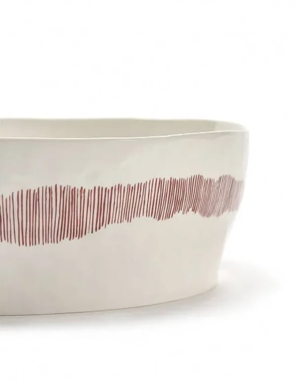 Feast Saladier Blanc Swirl Rouge ∅ 30 Cm-SERAX Sale