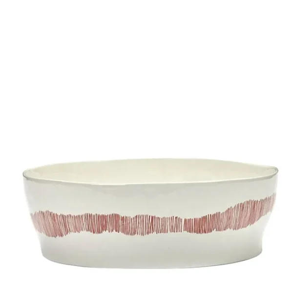 Feast Saladier Blanc Swirl Rouge ∅ 30 Cm-SERAX Sale