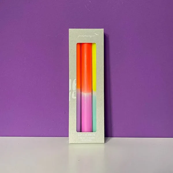 Set De 3 Bougies Dip Dye Neon - Tulips-PINK STORIES Online