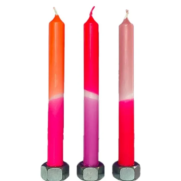 Set De 3 Bougies Dip Dye Neon - Adorable-PINK STORIES Clearance