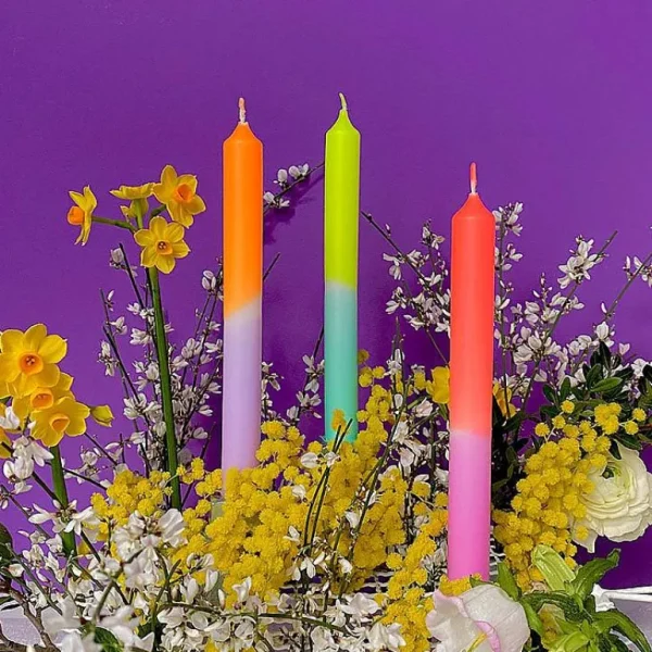 Set De 3 Bougies Dip Dye Neon - Tulips-PINK STORIES Online
