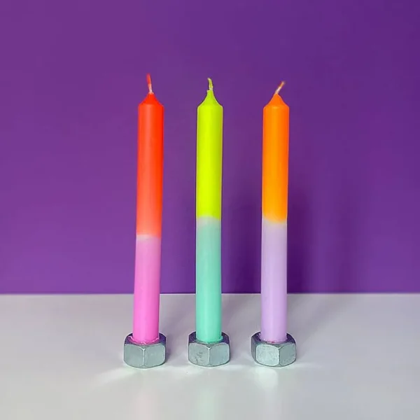 Set De 3 Bougies Dip Dye Neon - Tulips-PINK STORIES Online