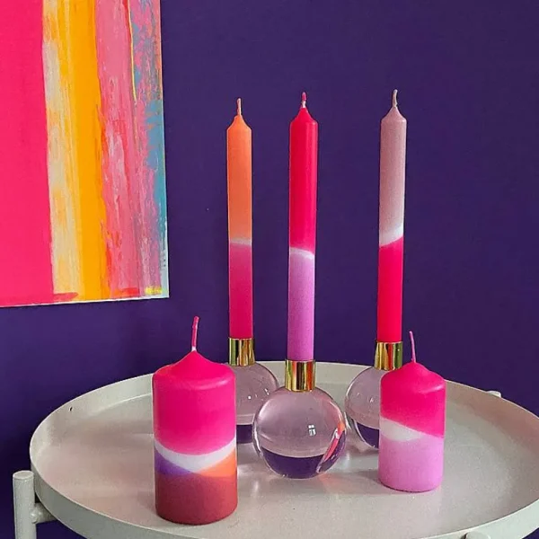 Set De 3 Bougies Dip Dye Neon - Adorable-PINK STORIES Clearance