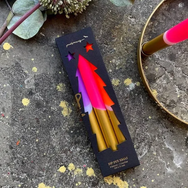 Set De 3 Bougies Dip Dye Xmas - Neon Holiday-PINK STORIES Outlet