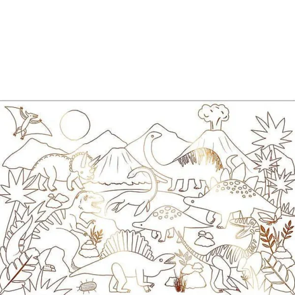 Set De 2 Posters A Colorier - Dinosaures-MERI MERI Discount