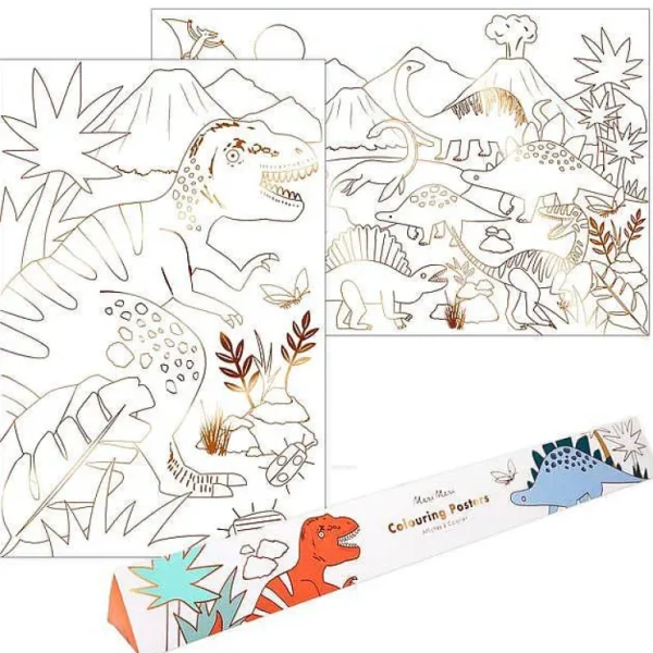 Set De 2 Posters A Colorier - Dinosaures-MERI MERI Discount