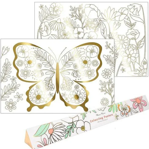 Set De 2 Posters A Colorier - Papillon-MERI MERI Best