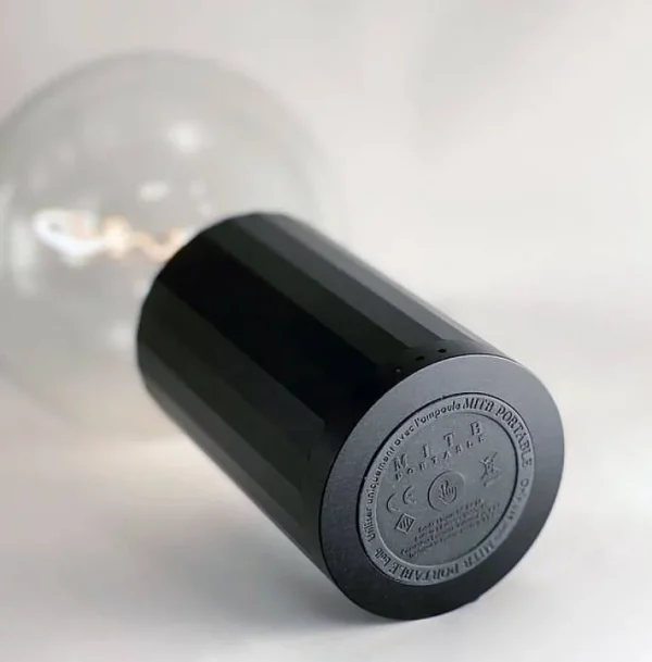 Socle Sans Fil Noir Pour Ampoule Message - H 11 Cm-ELEMENTS LIGHTING Store