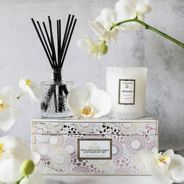 Voluspa Coffret Bougie Parfumee & Diffuseur - Mokara-AROMA HOME/VOLUSPA Fashion