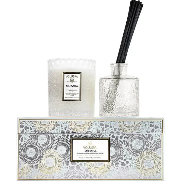 Voluspa Coffret Bougie Parfumee & Diffuseur - Mokara-AROMA HOME/VOLUSPA Fashion