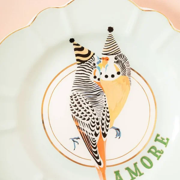 Assiette Porcelaine - Perruches-YVONNE ELLEN Hot